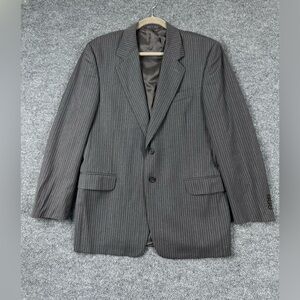 FENDI Men EU 52R Blazer Designer Pinstriped Super 100s Wool Tailored Suit Jacket